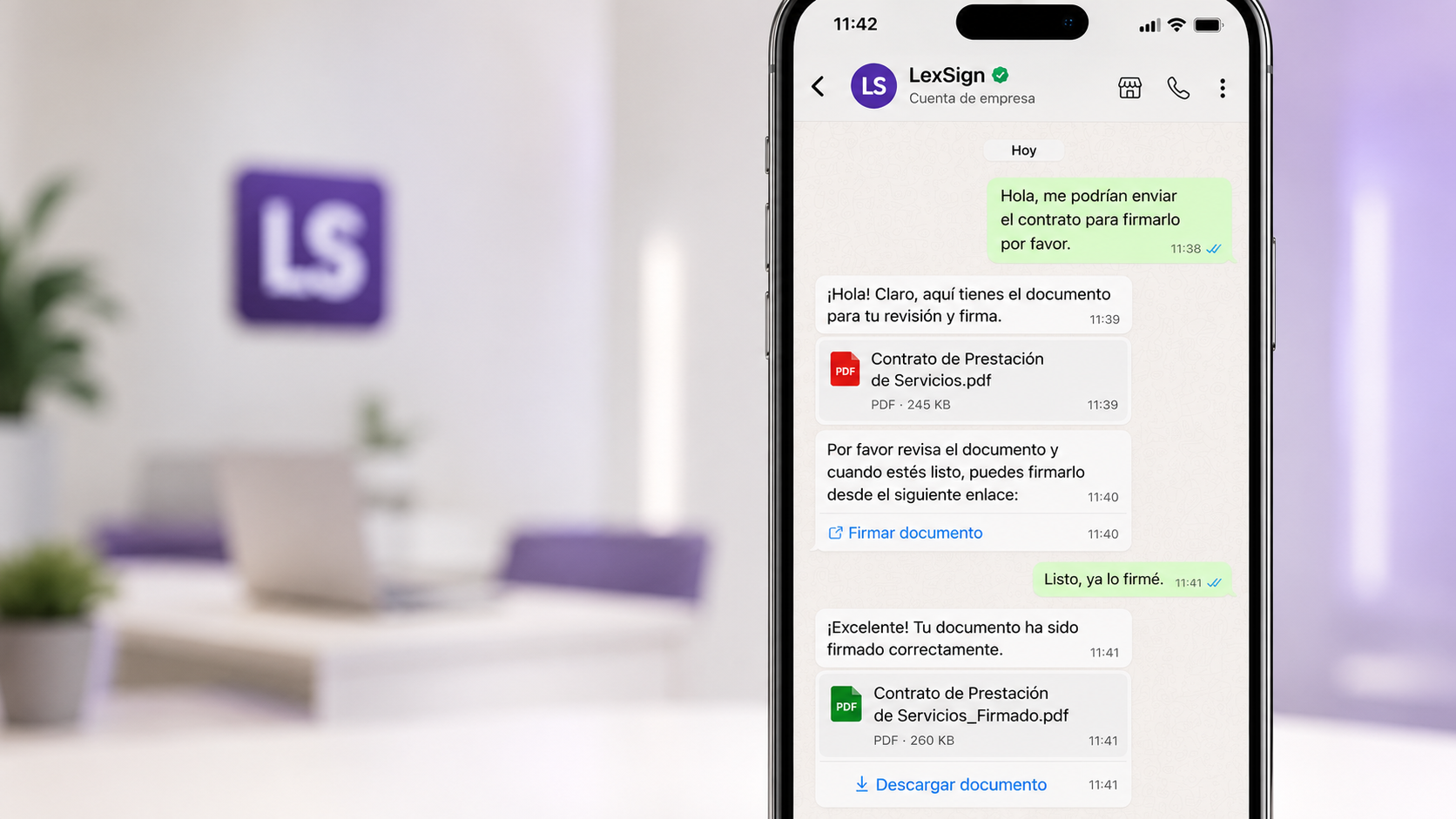 LexSign por WhatsApp — firma rápida sin instalación